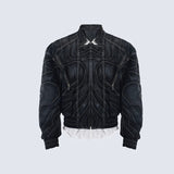 Onyx Denim Bomber Jacket Black, S - Streetwear Jackets - Slick Street