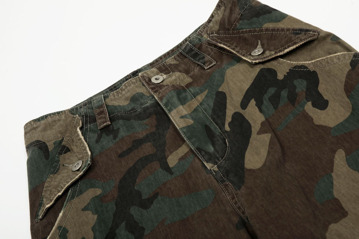 Kade Stitch Camo Cargos , - Streetwear Cargo Pants - Slick Street