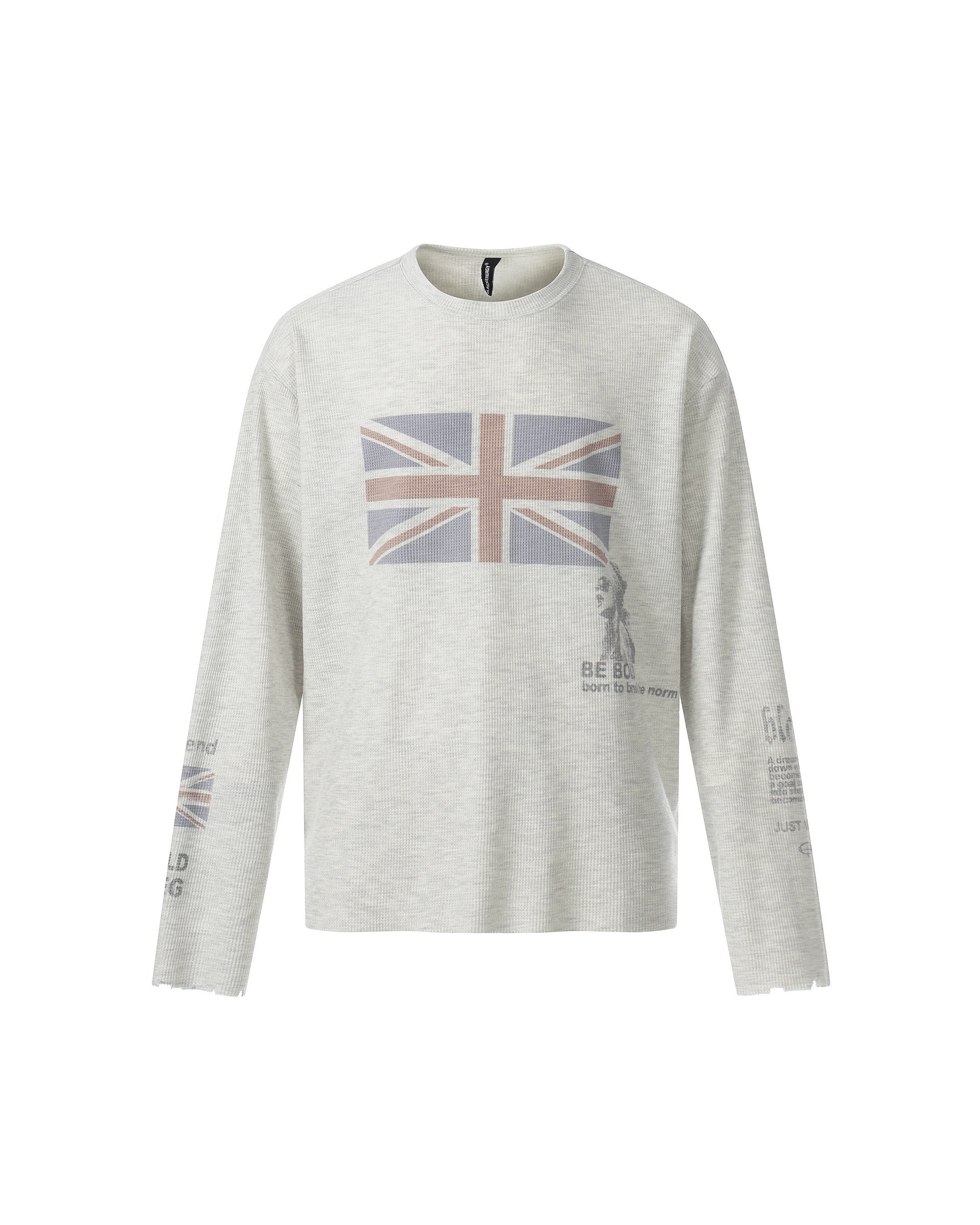 Britannia Waffle Long Sleeve Grey, S - Streetwear Long Sleeve - Slick Street
