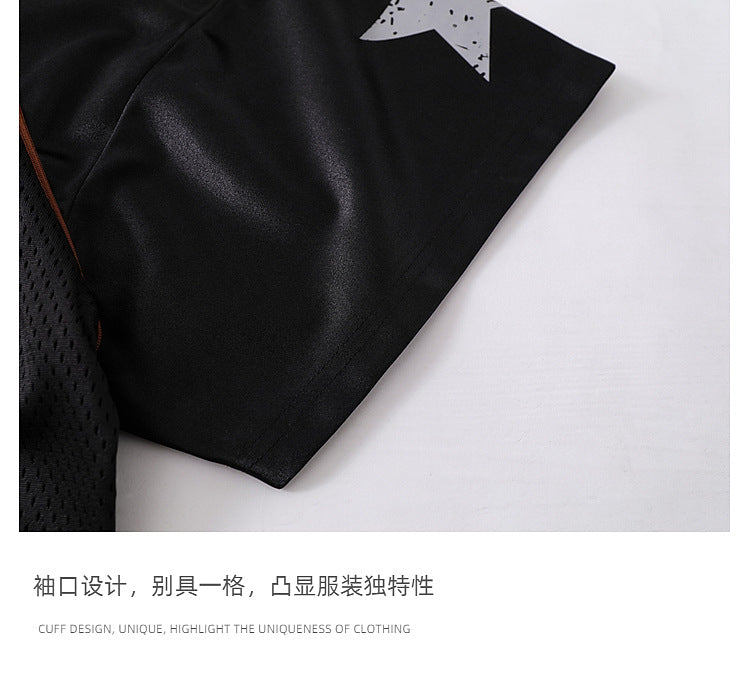 Retro 90's Star Graffiti Mesh Football Tee , - Streetwear T-Shirts - Slick Street