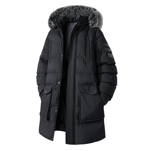 Long Winter Cotton Padded Coat Black, XS - Streetwear Coat - Slick Street
