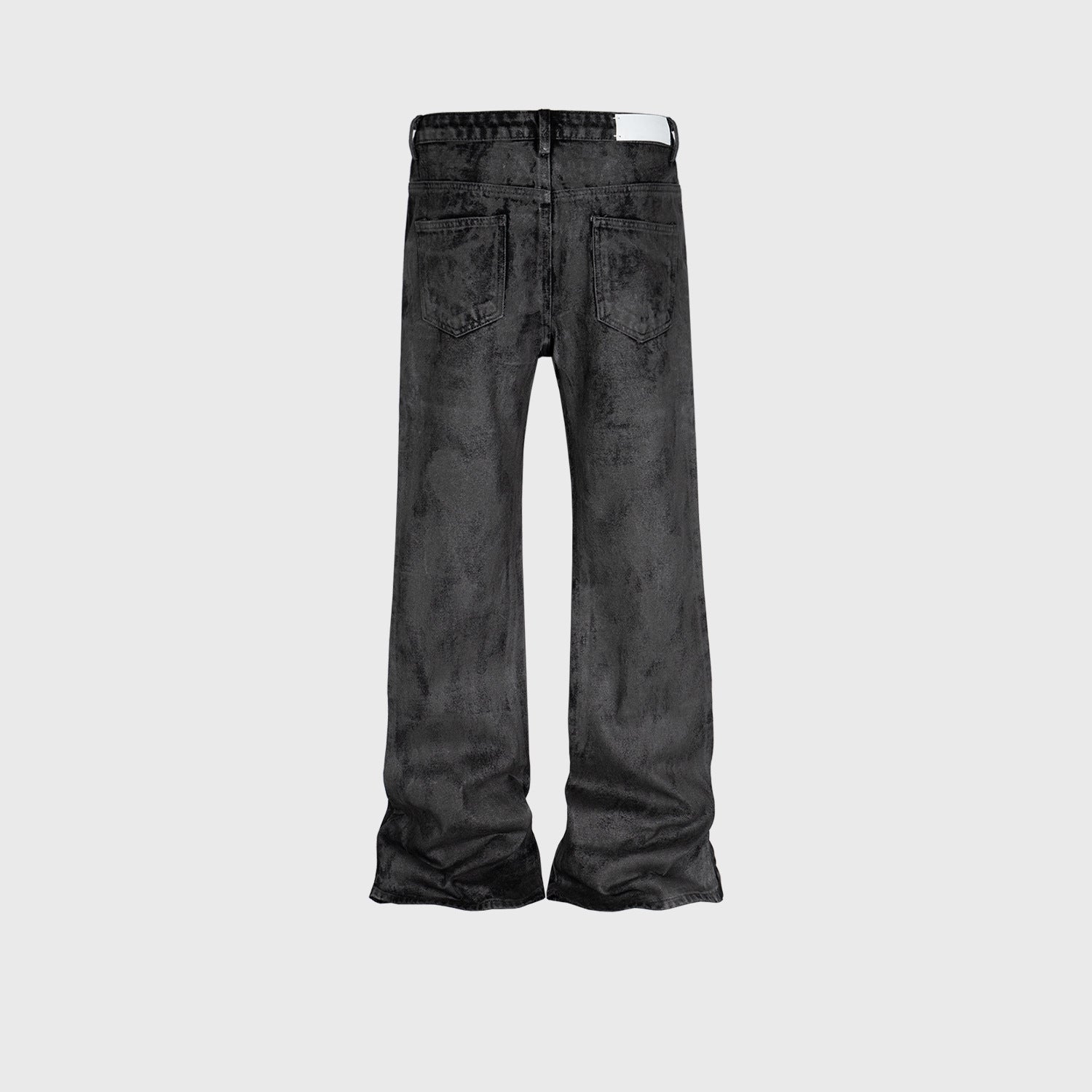 Hand Brushed Black Flared Jeans , - Streetwear - Slick Street