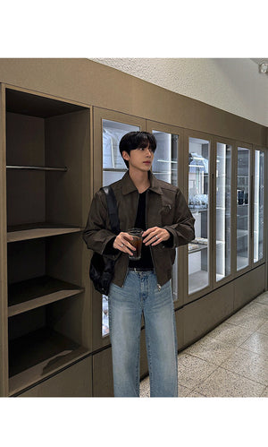 American Retro Leather Jacket , - Streetwear Jacket - Slick Street