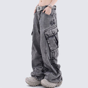 Baggy Washed Cargo Pants , - Streetwear Cargo Pants - Slick Street
