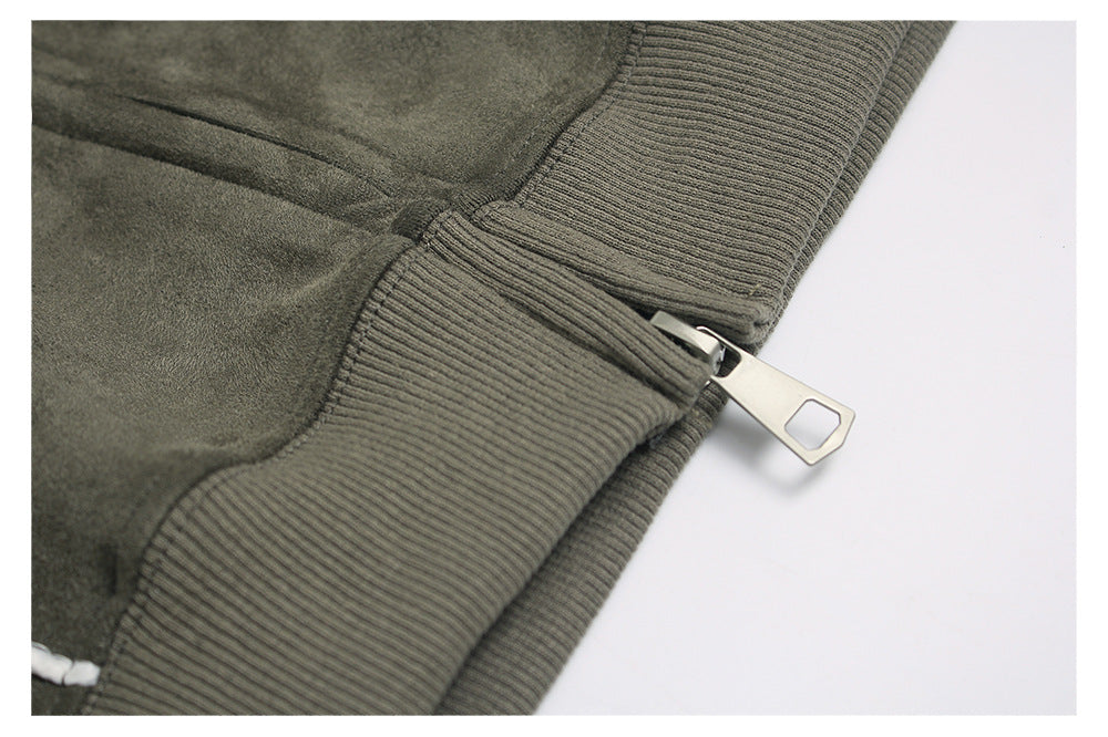 Retro Suede Zip Hoodie , - Streetwear Hoodie - Slick Street