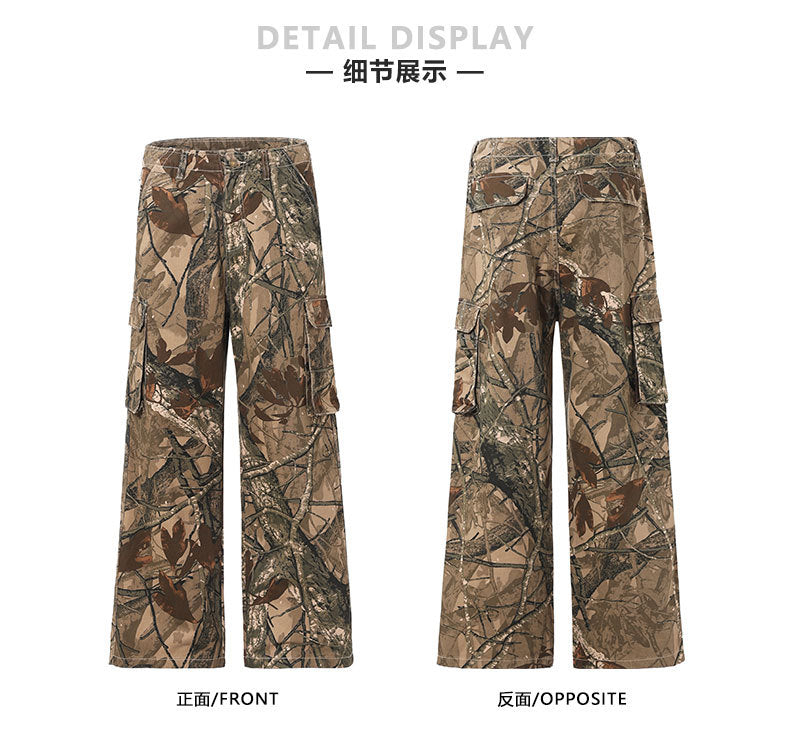 Camo Branch Cargo Pants , - Streetwear - Slick Street