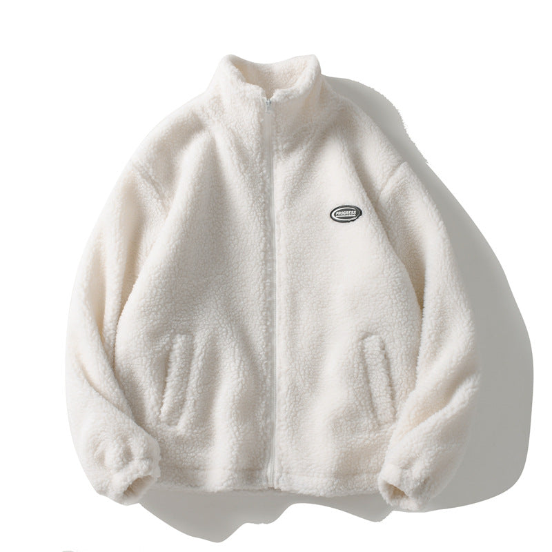 Block Fleece White, S - Streetwear Jacket - Slick Street