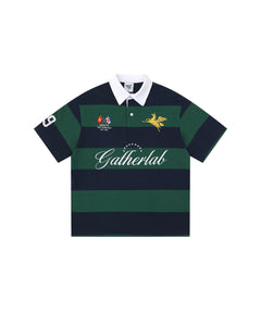 Striped Letter Polo Sports Tee