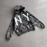 NY Washed Camo Zip Hoodie