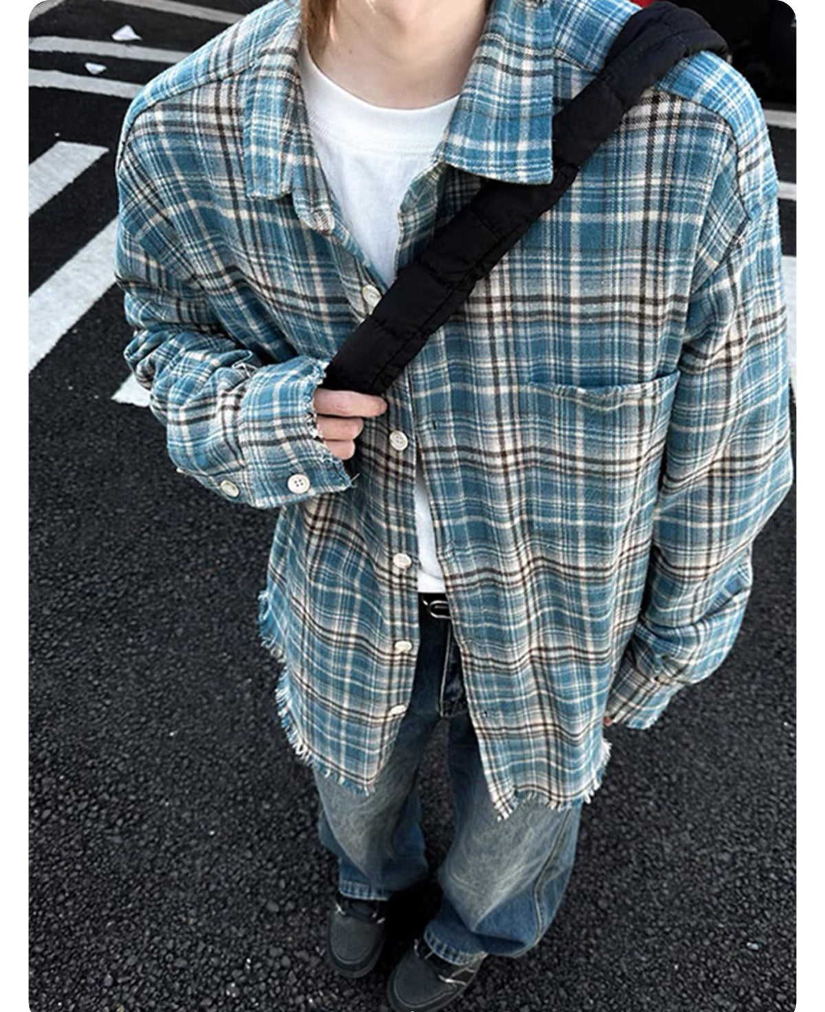 Distressed Plaid Flannel Shirt , - Streetwear Shirt - Slick Street