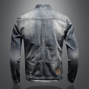 SK1 Denim Biker Jacket , - Streetwear Jackets - Slick Street