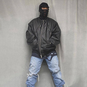 Designer Leather 'Flight' Jacket , - Streetwear Jackets - Slick Street