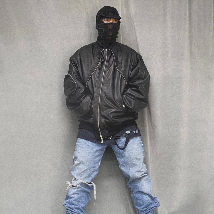 Designer Leather 'Flight' Jacket , - Streetwear Jackets - Slick Street