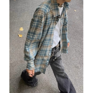 Distressed Plaid Flannel Shirt , - Streetwear Shirt - Slick Street