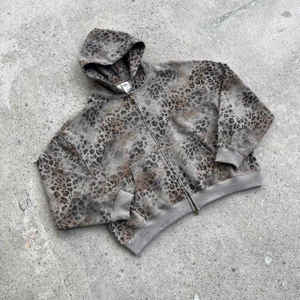 Leopard Camo Zip Hoodie