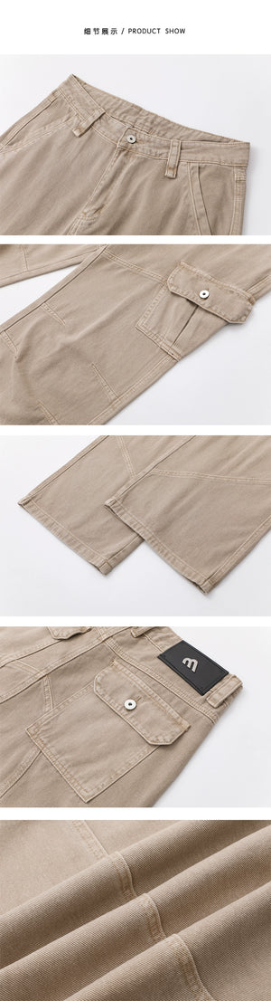 Retro Washed Relaxed Khaki Jeans , - Streetwear Jeans - Slick Street