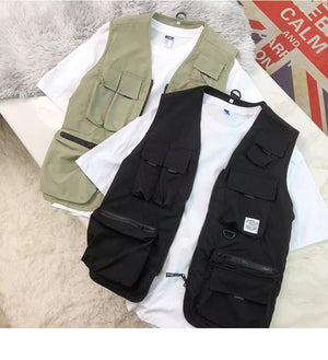 Versatile Outdoor T-Shirt + Vest Set , - Streetwear Vest - Slick Street