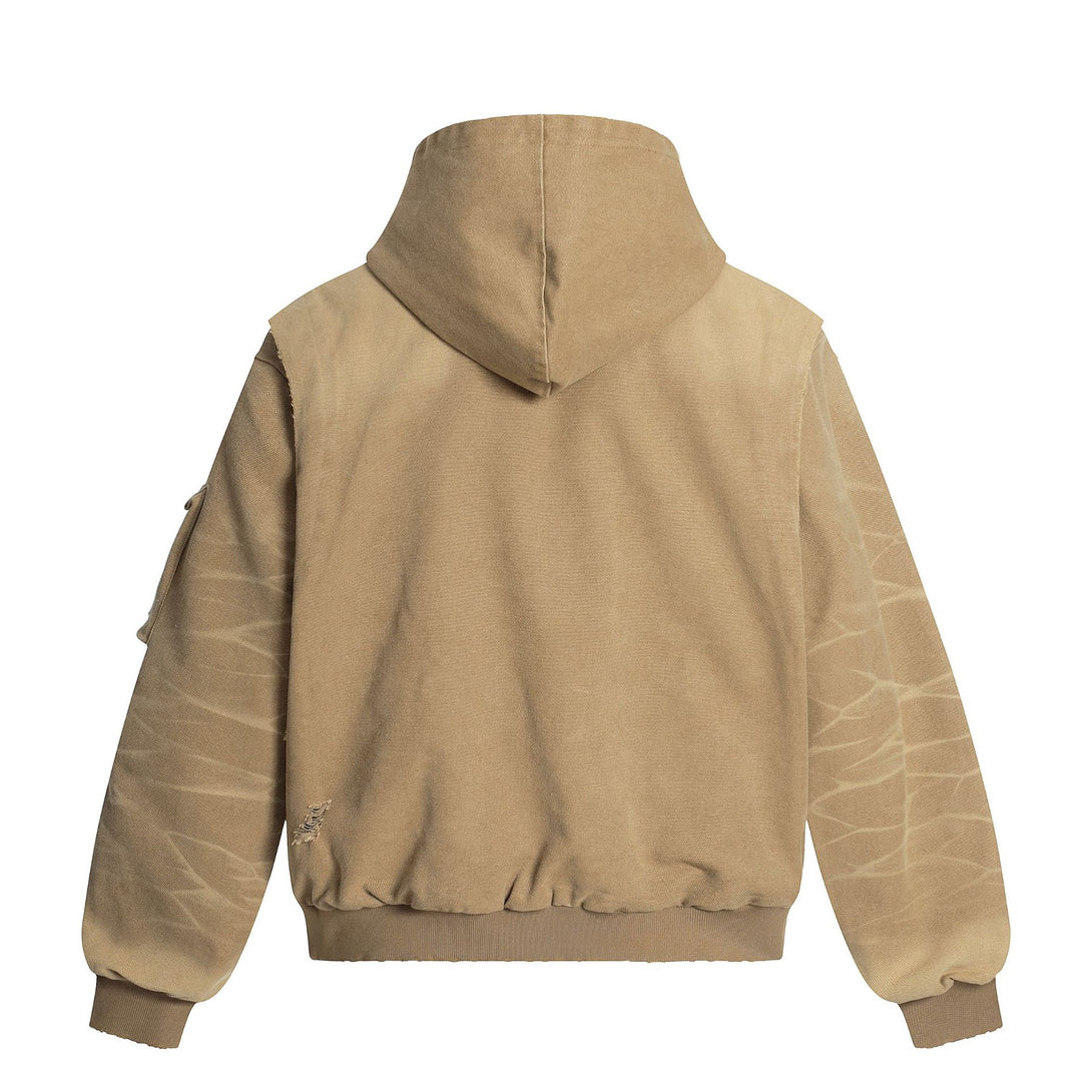 Heavy Washed Distressed Jacket , - Streetwear - Slick Street