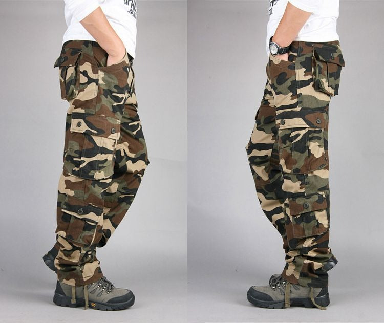 CA26 Tactical Camo Cargo Pants , - Streetwear Pants - Slick Street