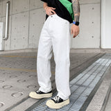 Frostflower Textured Jeans White, 28 - Streetwear Jeans - Slick Street