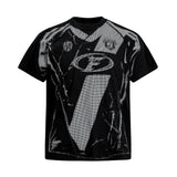 Mosaic Loose Sports Jersey Black, XS - Streetwear T-Shirts - Slick Street