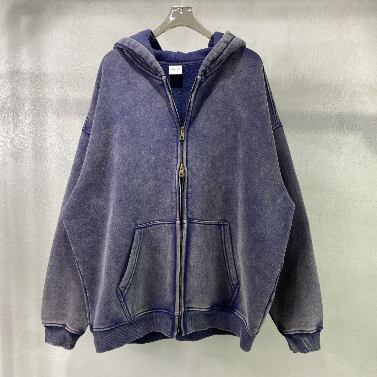 SS Blank Washed Zip Hoodie