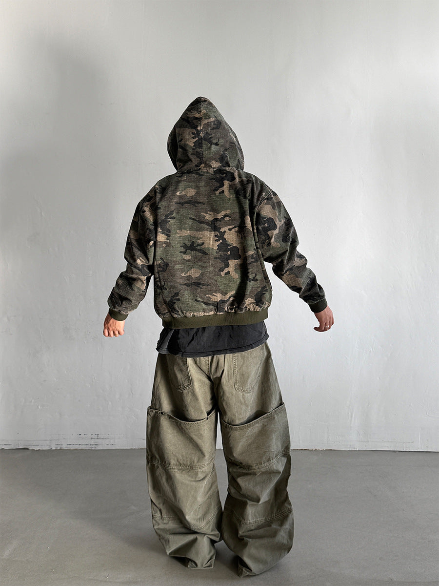 NY Washed Camo Zip Hoodie