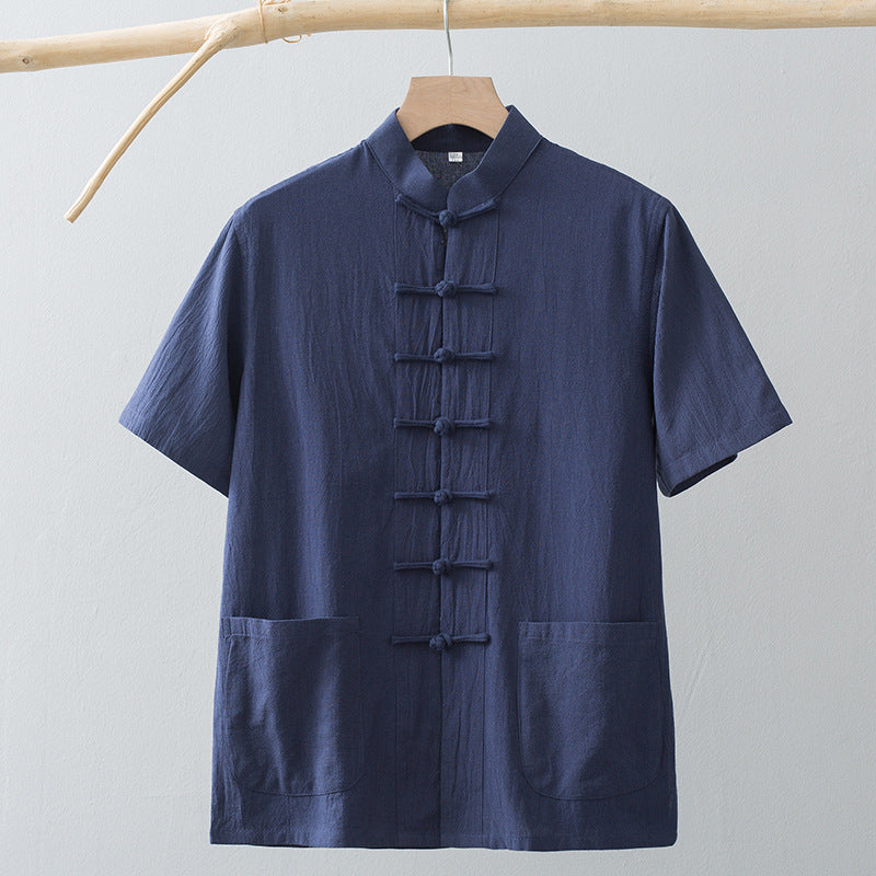 Chinese Linen Summer Shirt , - Streetwear Shirt - Slick Street