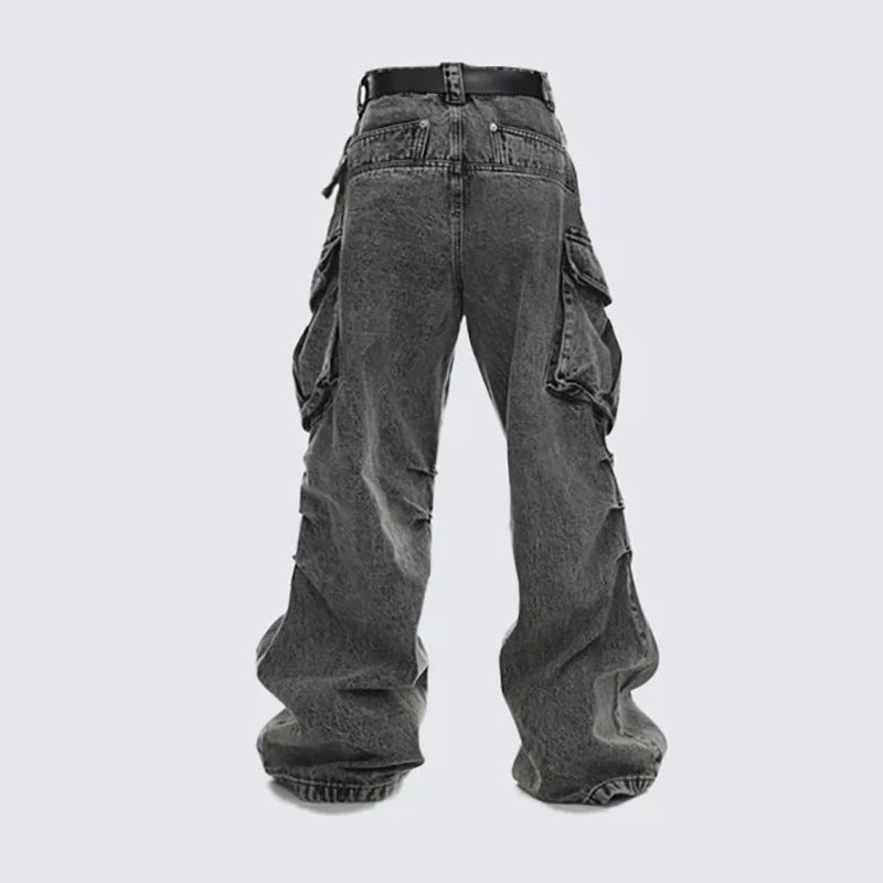 Baggy Washed Cargo Pants , - Streetwear Cargo Pants - Slick Street