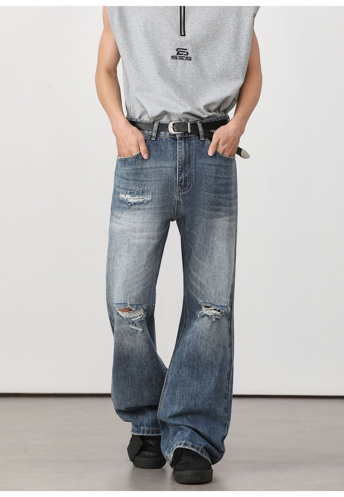Distressed Flared Jeans