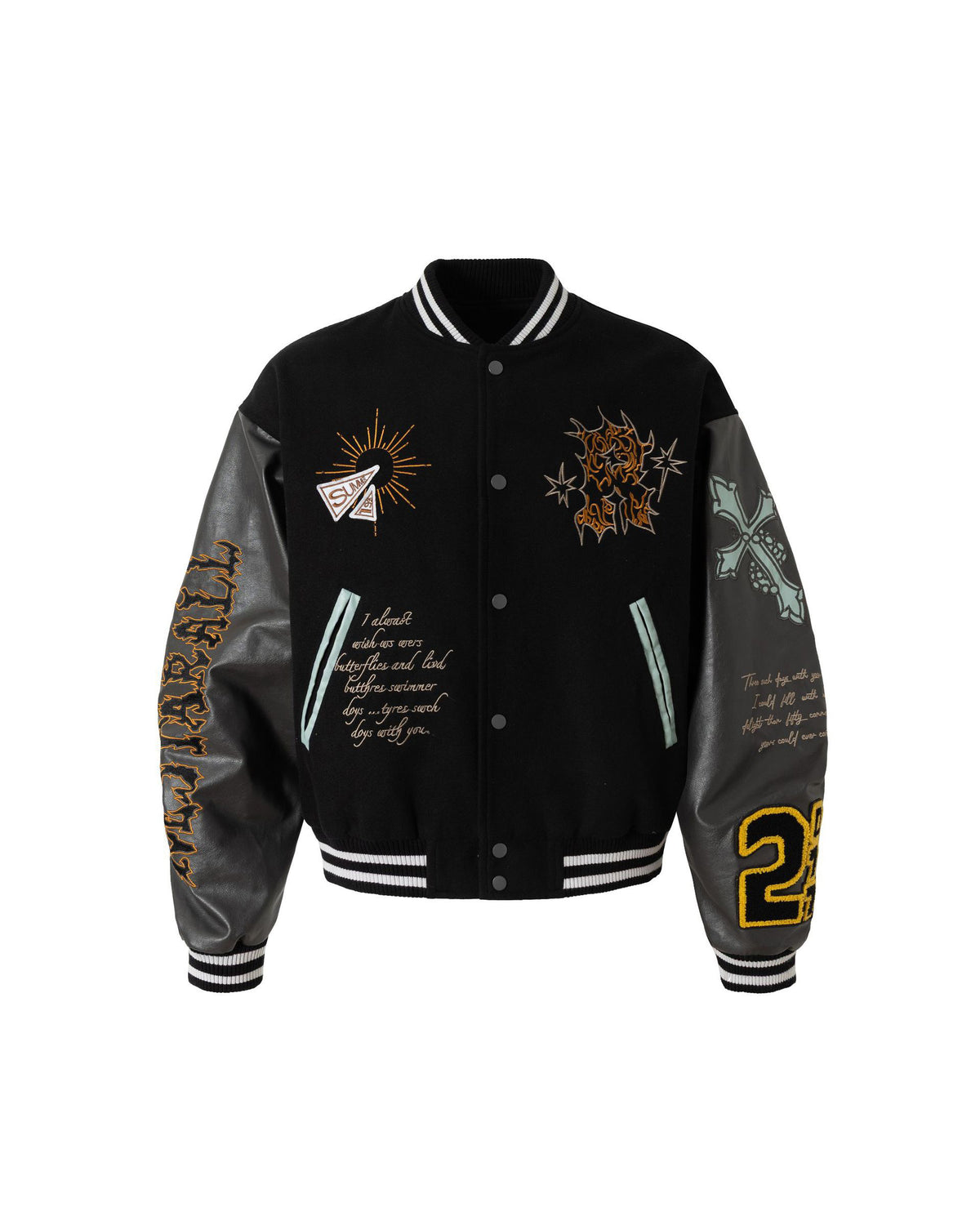 Afterhours Varsity Jacket Black, XS - Streetwear Jacket - Slick Street