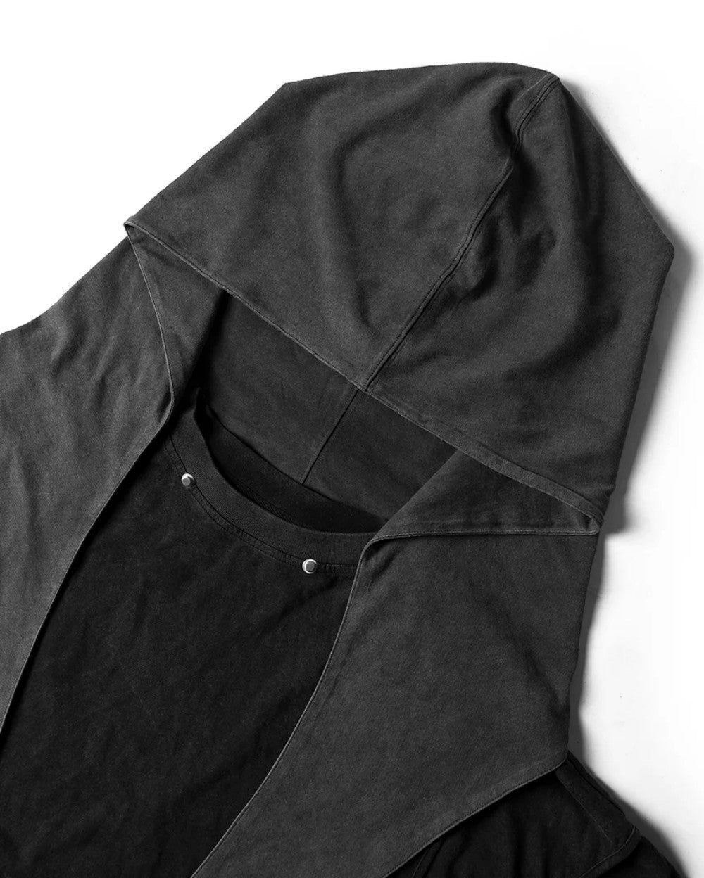 Two Piece Distressed Hooded T-Shirt , - Streetwear T-Shirt - Slick Street