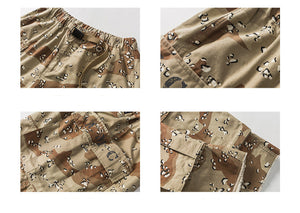 Red Solitude Outdoor Camo Drawstring Cargo Shorts , - Streetwear Shorts - Slick Street