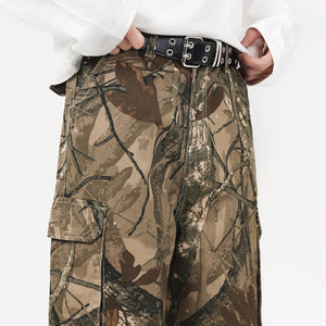 Camo Branch Cargo Pants , - Streetwear - Slick Street