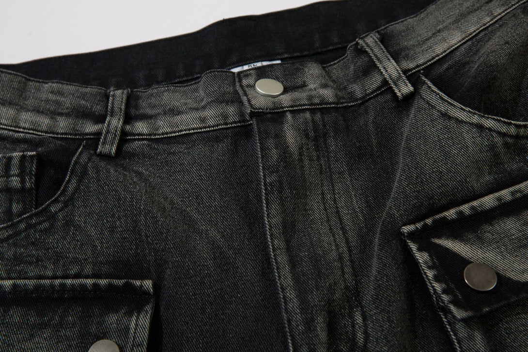 Recked Baggy Wide Leg Denim Jeans , - Streetwear - Slick Street