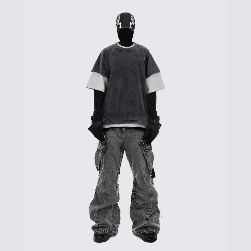 Baggy Washed Cargo Pants , - Streetwear Cargo Pants - Slick Street