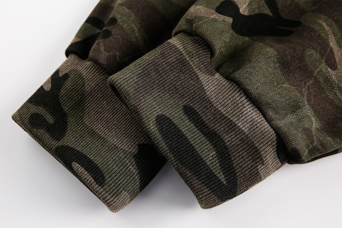 Woodland Camo Zip Hoodie , - Streetwear Hoodie - Slick Street