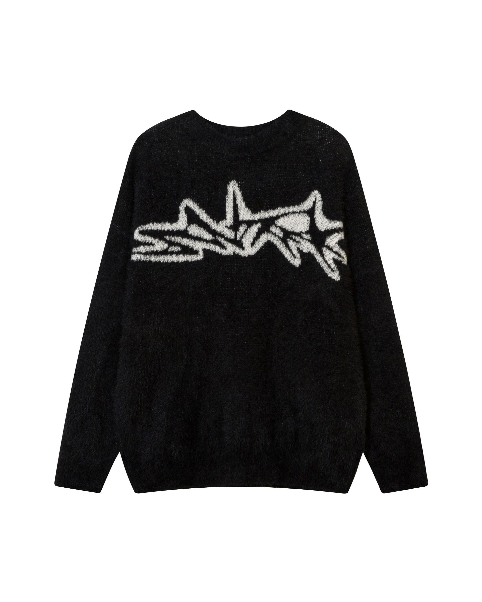 Nori Knit Sweatshirt Black, S - Streetwear Sweatshirt - Slick Street