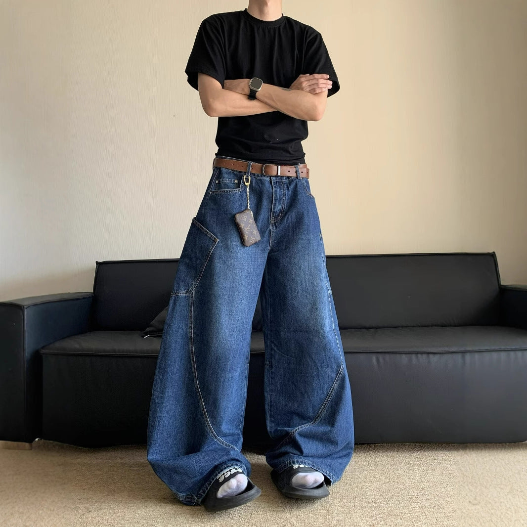 Vintage Wide-Leg Baggy Jeans Blue, XXS - Streetwear Jeans - Slick Street