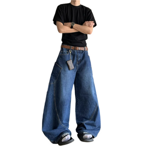 Vintage Wide-Leg Baggy Jeans , - Streetwear Jeans - Slick Street