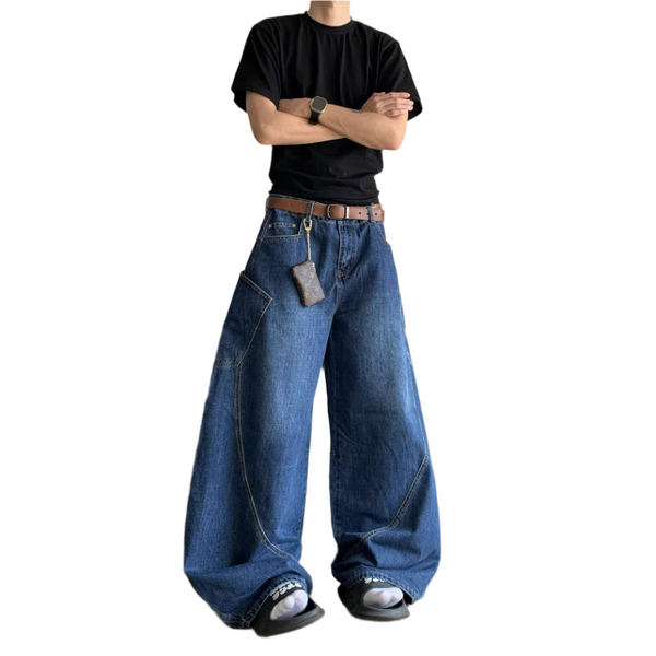 Vintage Wide-Leg Baggy Jeans , - Streetwear Jeans - Slick Street