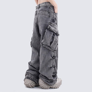 Baggy Washed Cargo Pants , - Streetwear Cargo Pants - Slick Street