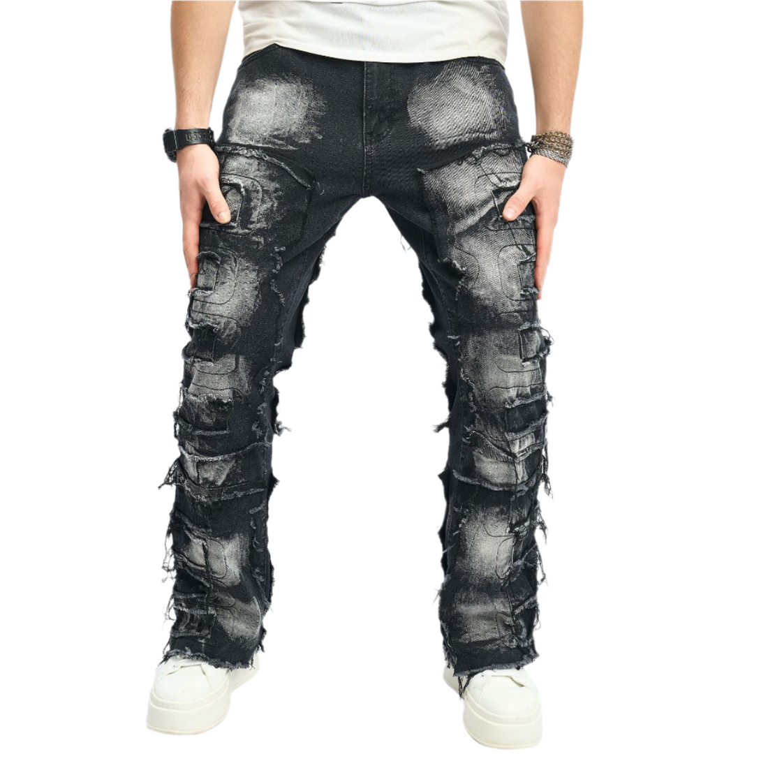 Vintage Washed Black Denim Jeans , - Streetwear - Slick Street