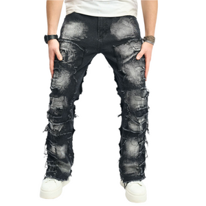 Vintage Washed Black Denim Jeans , - Streetwear Jeans - Slick Street