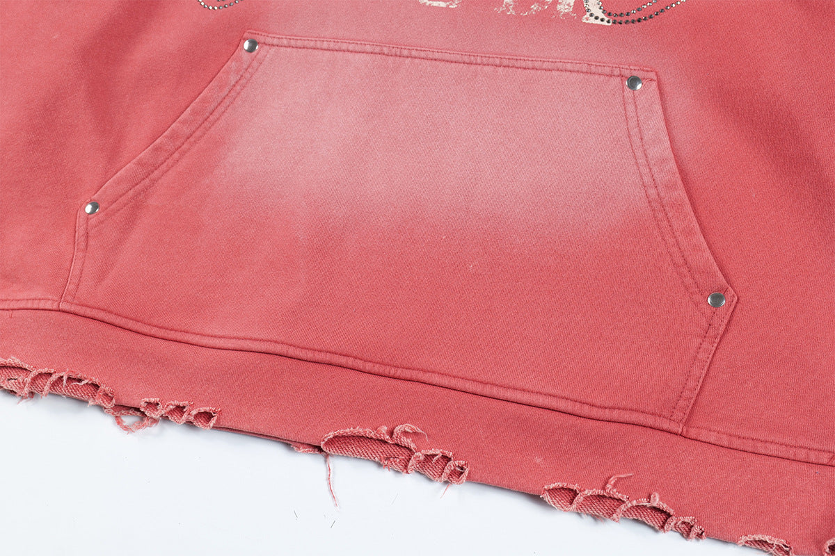 77 Distressed Washed Hoodie , - Streetwear Hoodie - Slick Street