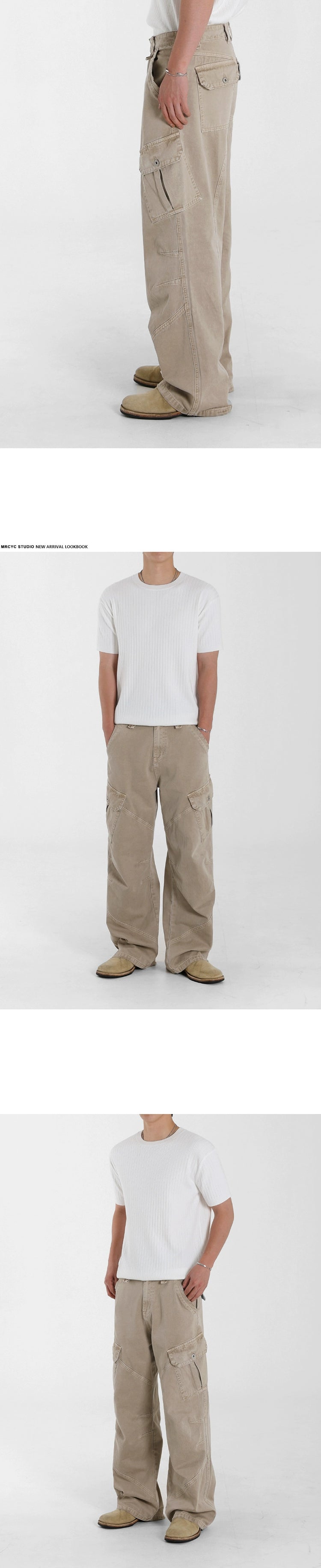 Retro Washed Relaxed Khaki Jeans , - Streetwear Jeans - Slick Street