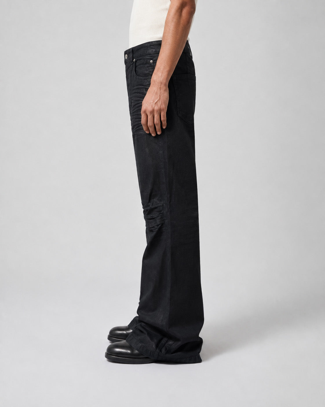 Obsidian Coated Flare Jeans , - Streetwear Jeans - Slick Street
