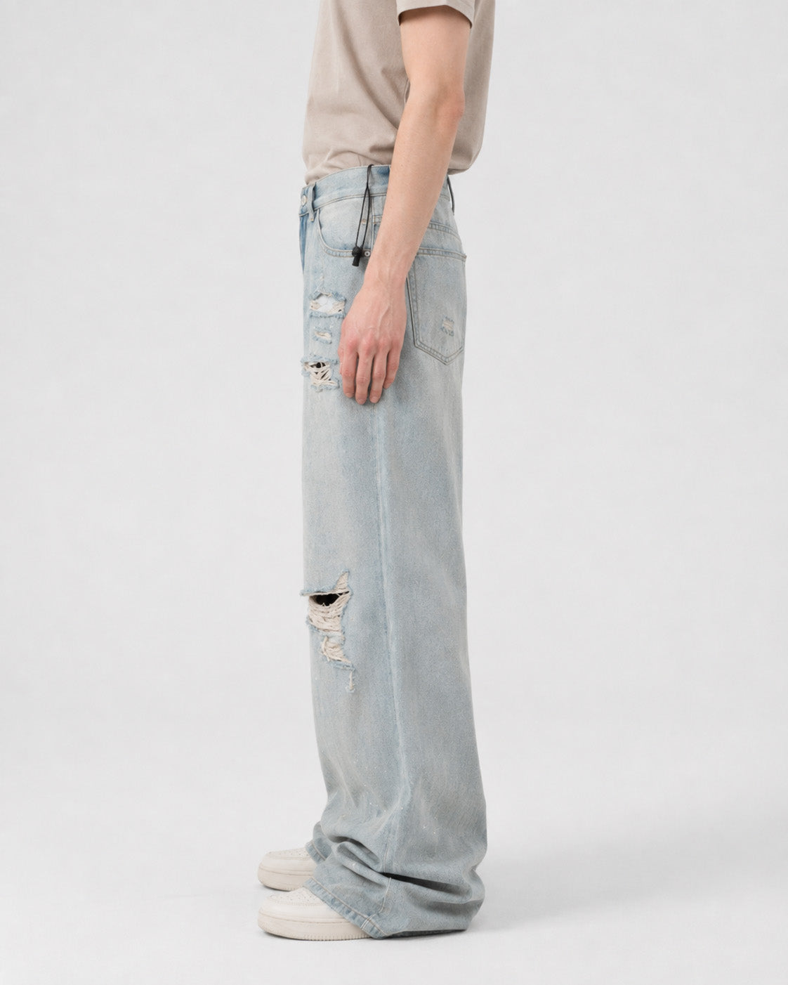 Pale Riot Distressed Flare Jeans