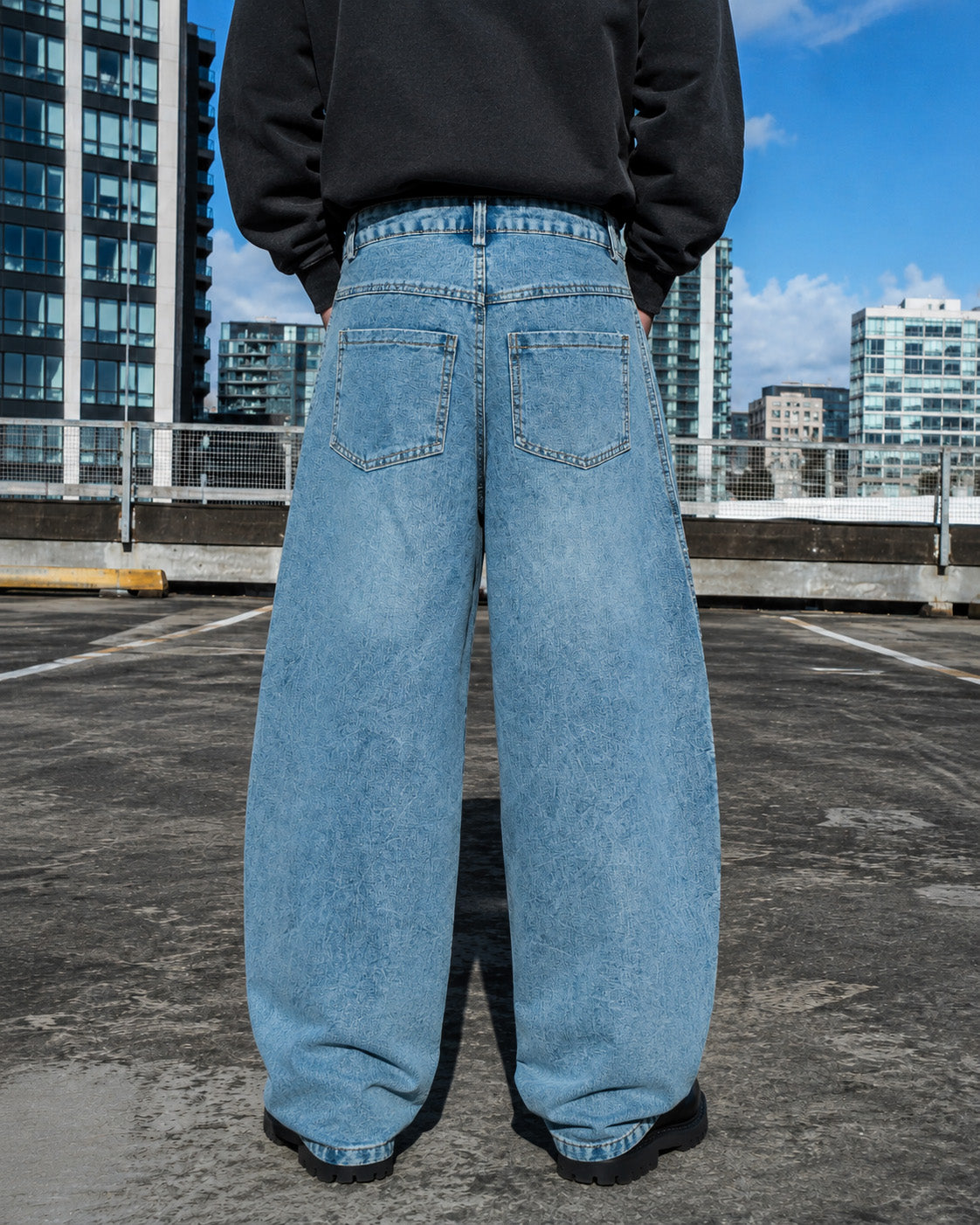Panel Stripe Baggy Jeans , - Streetwear Jeans - Slick Street