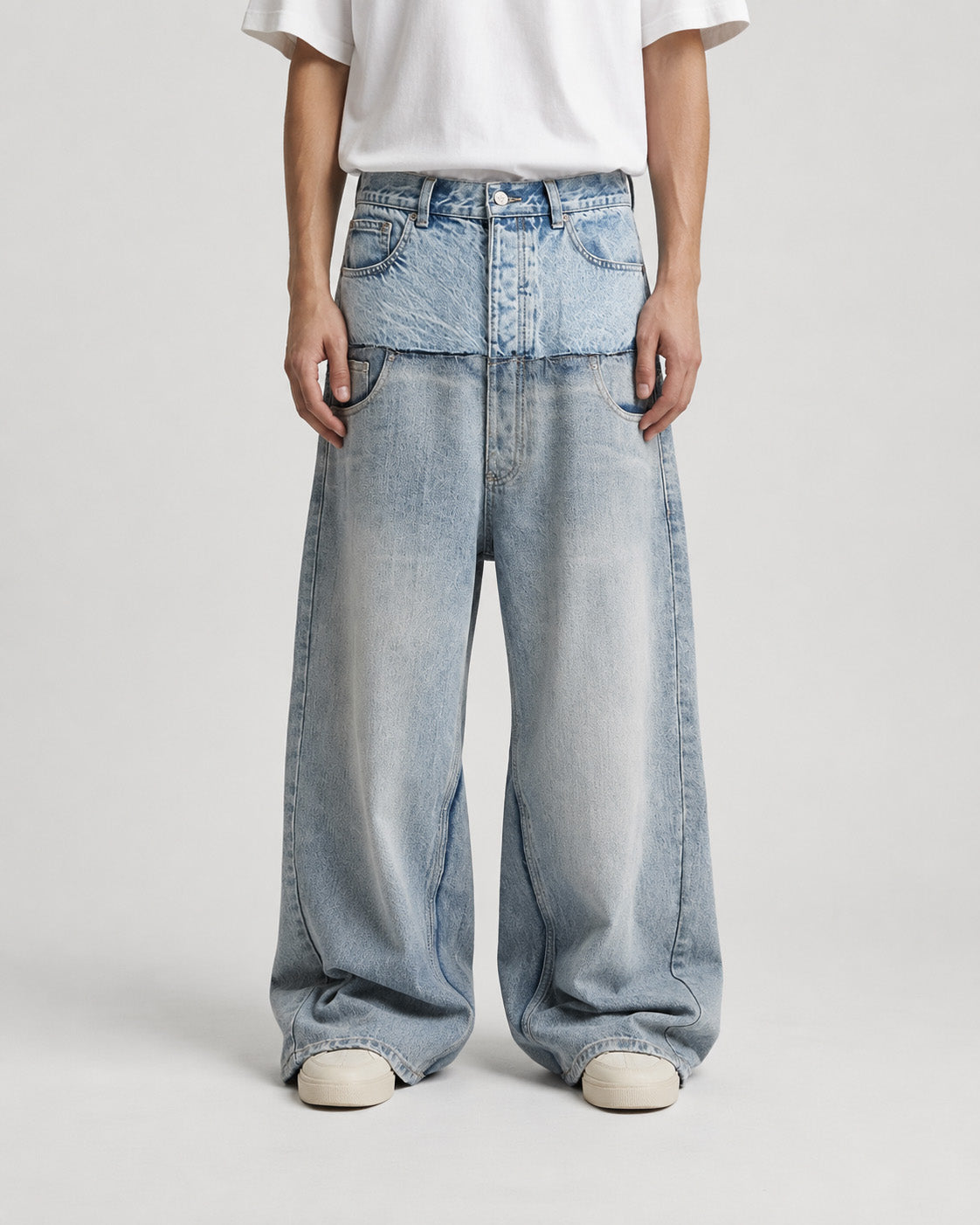 Recode Double-Waist Jeans Blue, 30 - Streetwear Jeans - Slick Street